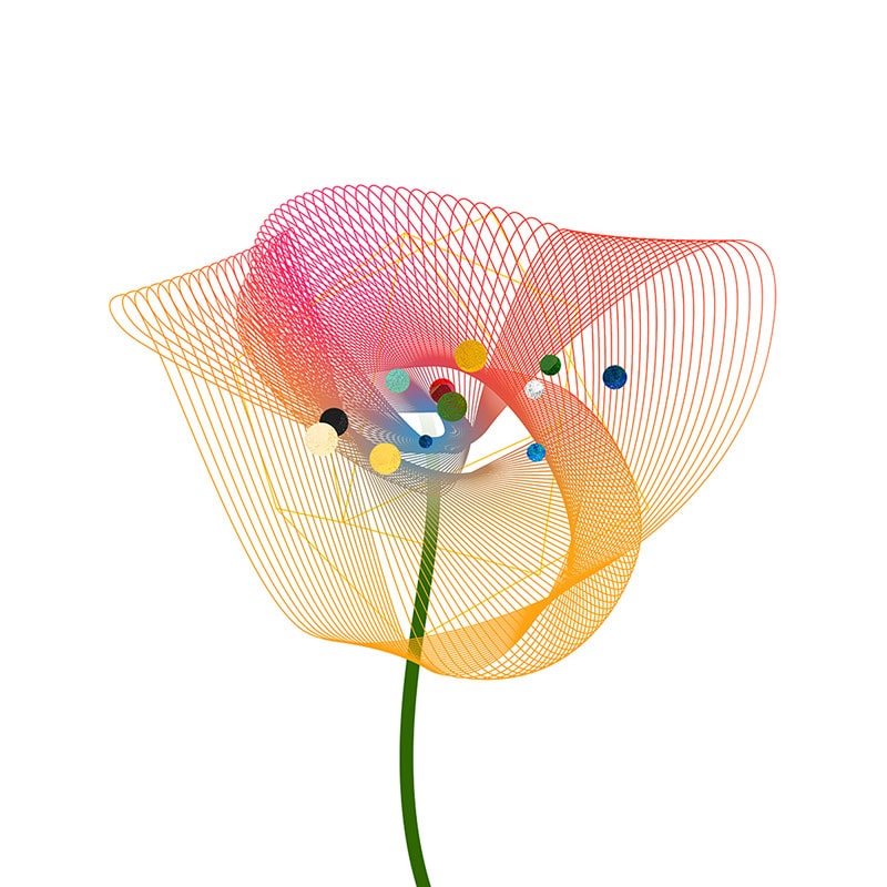 Abstract flower line drawing