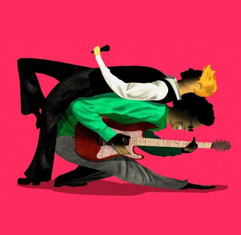 David Bowie and Carlos Alomar illustration