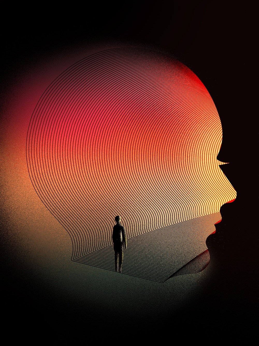 Abstract illustration of giant head