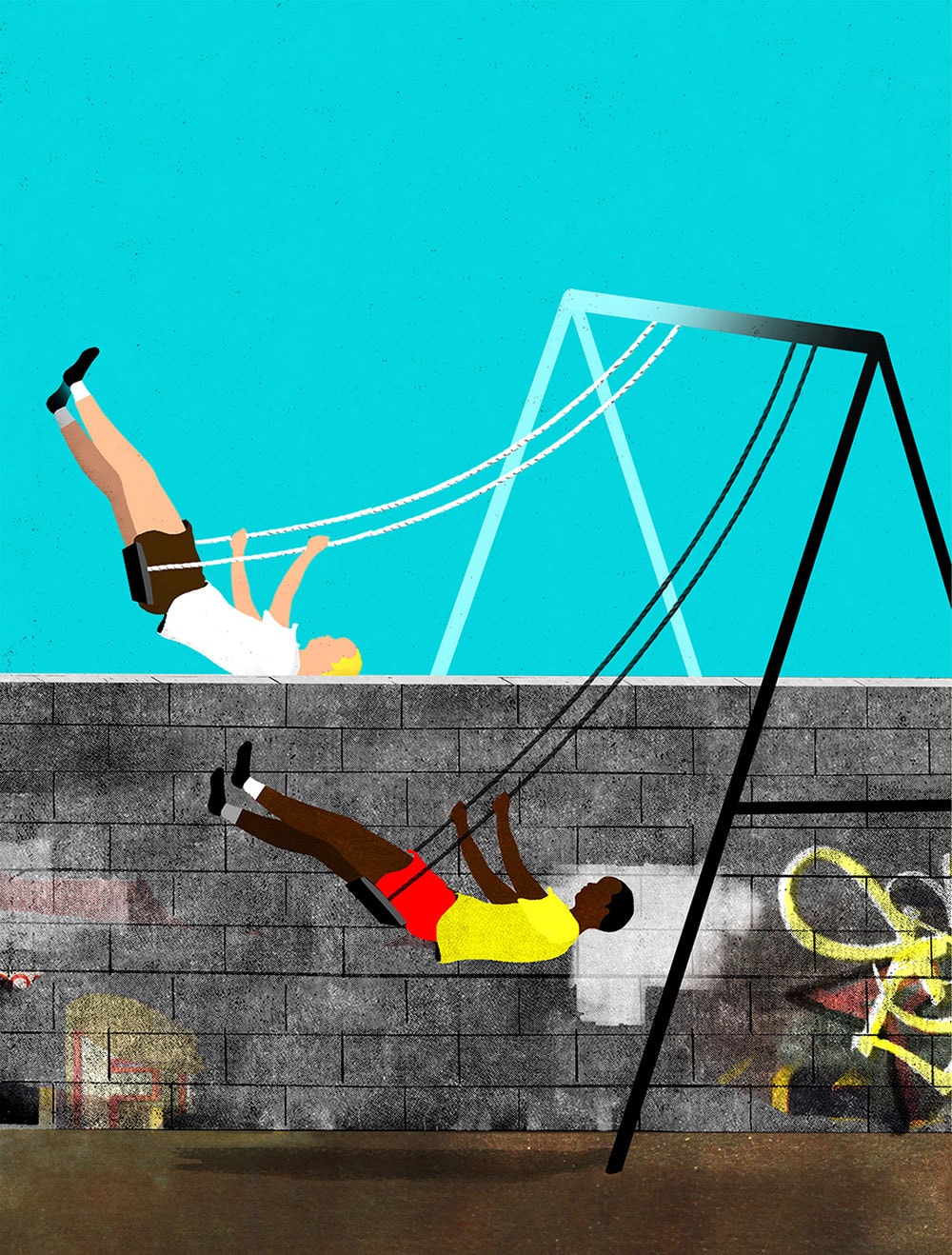 Climbing ropes illustration