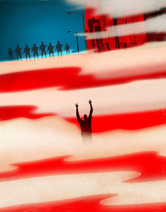 Hands Up, Ferguson illustration by Brian Stauffer