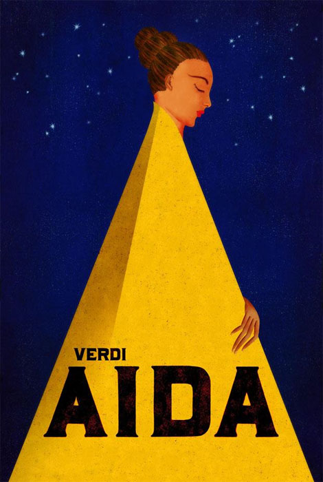 Verdi's Aida Theatre Poster by Brian Stauffer