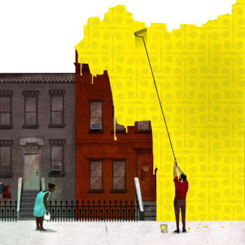 illustration by Brian Stauffer for The Village Voice about gentrification