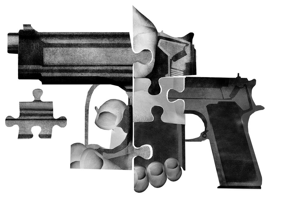 illustration for The New York Times about The Myth of the ‘Autistic Shooter’ by Brian Stauffer