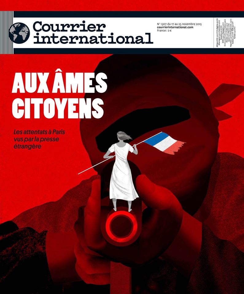 the cover of the French newspaper, Courrier International